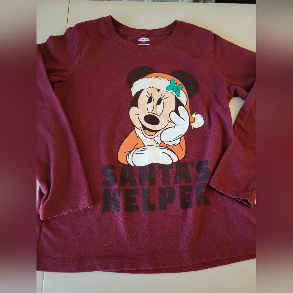 Old Navy Minnie Mouse Christmas long sleeve 6/7 (S)